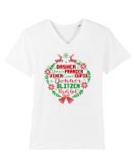 Dasher Dancer Prancer Vixen Blitzen Cupid Comet Donner Rudolph Tricou mânecă scurtă guler V Bărbat Presenter