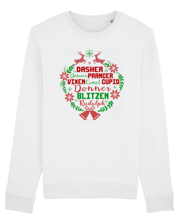 Dasher Dancer Prancer Vixen Blitzen Cupid Comet Donner Rudolph White