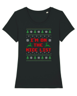I'm on the nice list Tricou mânecă scurtă guler larg fitted Damă Expresser