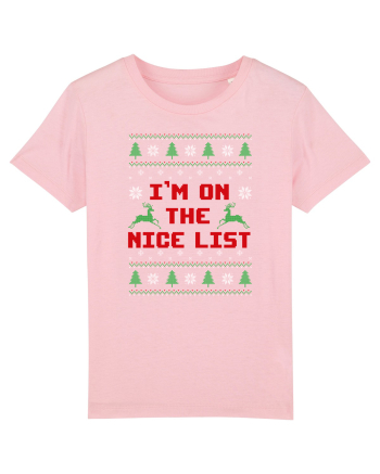 I'm on the nice list Cotton Pink