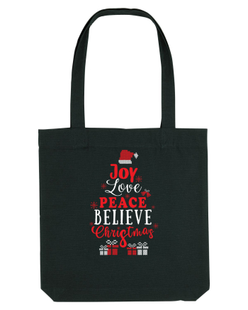 Joy Love Peace Believe Christmas Black