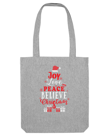 Joy Love Peace Believe Christmas Heather Grey
