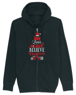 Joy Love Peace Believe Christmas Hanorac cu fermoar Unisex Connector