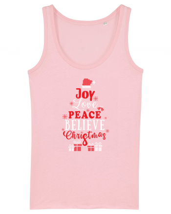 Joy Love Peace Believe Christmas Cotton Pink