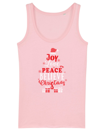 Joy Love Peace Believe Christmas Cotton Pink
