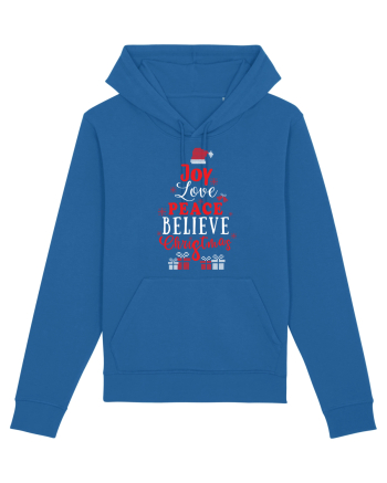 Joy Love Peace Believe Christmas Royal Blue