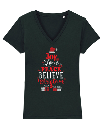 Joy Love Peace Believe Christmas Black