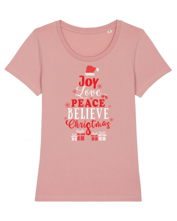 Joy Love Peace Believe Christmas Canyon Pink