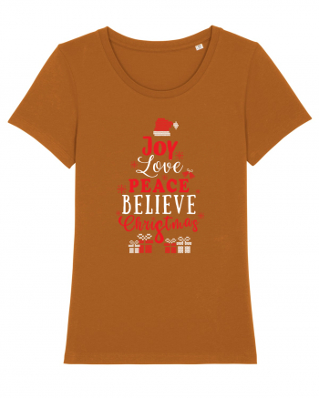 Joy Love Peace Believe Christmas Roasted Orange