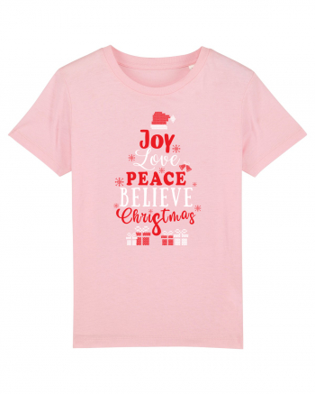 Joy Love Peace Believe Christmas Cotton Pink