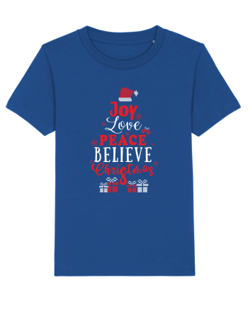 Joy Love Peace Believe Christmas Majorelle Blue