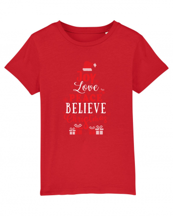 Joy Love Peace Believe Christmas Red
