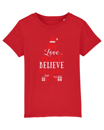 Joy Love Peace Believe Christmas Red