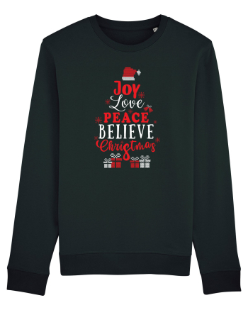 Joy Love Peace Believe Christmas Black