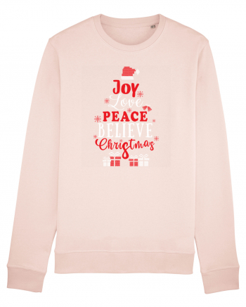 Joy Love Peace Believe Christmas Candy Pink
