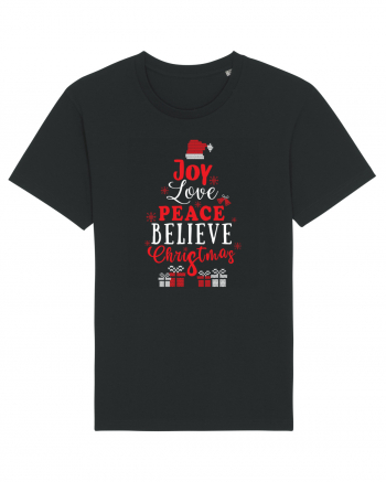 Joy Love Peace Believe Christmas Black