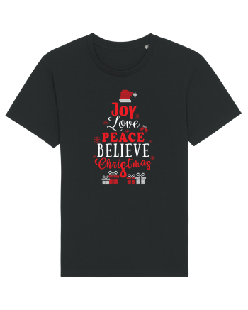 Joy Love Peace Believe Christmas Black