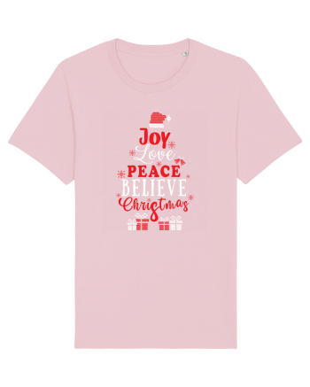 Joy Love Peace Believe Christmas Cotton Pink