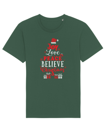 Joy Love Peace Believe Christmas Bottle Green