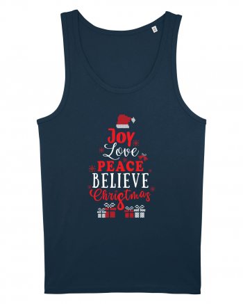 Joy Love Peace Believe Christmas Navy