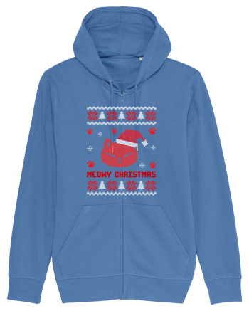 Meowy Christmas Cat Bright Blue