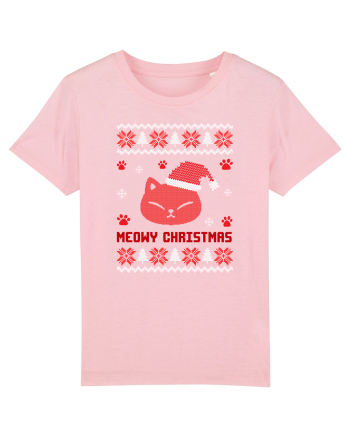 Meowy Christmas Cat Cotton Pink