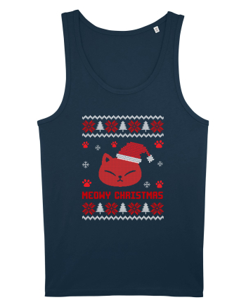 Meowy Christmas Cat Navy