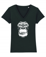 Monkey face Tricou mânecă scurtă guler V Damă Evoker