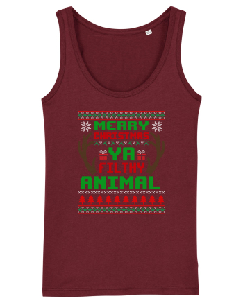 Merry Christmas Ya Filthy Animal Burgundy