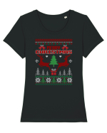 Merry Christmas Dear Tricou mânecă scurtă guler larg fitted Damă Expresser