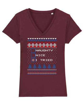 Naughty Nice I Tried Burgundy