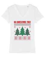 Oh Christmas Tree Tricou mânecă scurtă guler V Damă Evoker