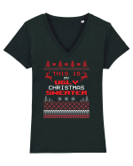 This Is My Ugly Christmas Sweater Tricou mânecă scurtă guler V Damă Evoker