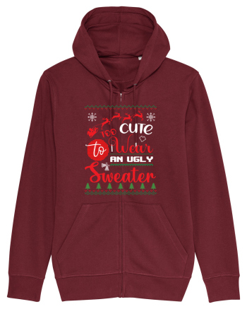 Too cute to wear an ugly sweater Burgundy