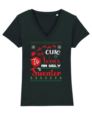 Too cute to wear an ugly sweater Black