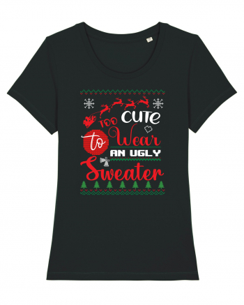 Too cute to wear an ugly sweater Black