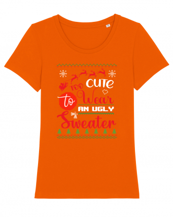 Too cute to wear an ugly sweater Bright Orange