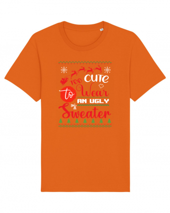 Too cute to wear an ugly sweater Bright Orange