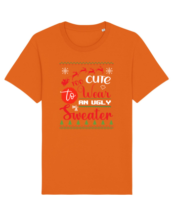 Too cute to wear an ugly sweater Bright Orange