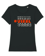 #Viral v2 Tricou mânecă scurtă guler larg fitted Damă Expresser