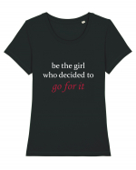 Be the girl who decided to go for it Tricou mânecă scurtă guler larg fitted Damă Expresser