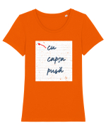 Cu capsa pusă Tricou mânecă scurtă guler larg fitted Damă Expresser