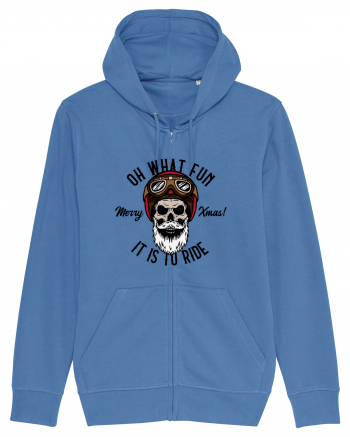 Oh What Fun It Is To Ride Black Skull Bright Blue