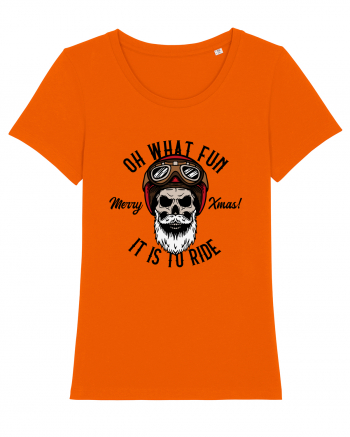 Oh What Fun It Is To Ride Black Skull Bright Orange