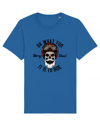 Oh What Fun It Is To Ride Black Skull Royal Blue