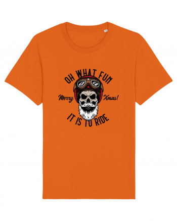 Oh What Fun It Is To Ride Black Skull Bright Orange
