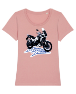 Adventure motorcycles are fun Africa Twin 1 Tricou mânecă scurtă guler larg fitted Damă Expresser