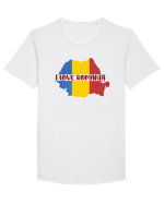 cu iz românesc: I love Romania Tricou mânecă scurtă guler larg Bărbat Skater