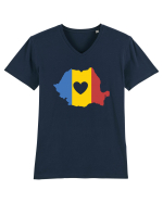 cu iz românesc: Inima mea e în România Tricou mânecă scurtă guler V Bărbat Presenter
