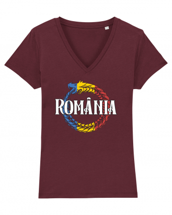 cu iz românesc: România - dragon tricolor Burgundy